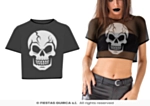Pääkallo crop top musta