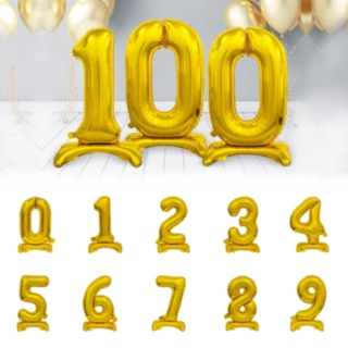 Suuret Seisovat Numeroilmapallot Kulta