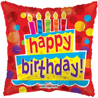 Happy Birthday Neliskulmainen Foliopallo