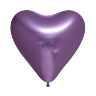Violetit sydämenmuotoiset kromi-ilmapallot