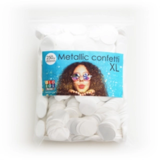 Pyöreä Konfetti Metallinen Valkoinen