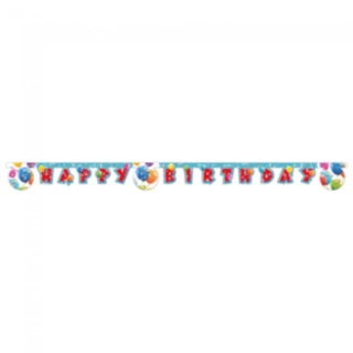 Ilmapalloaiheinen Happy Birthday Kirjainnauha