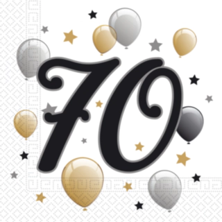 70-vuotisjuhlien servetit