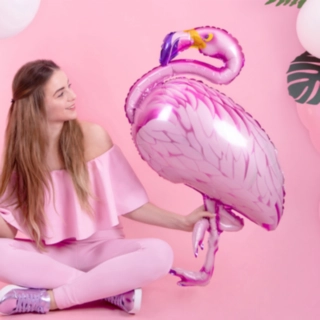 Vaaleanpunainen flamingo-foliopallo