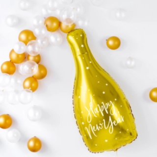 Samppanjapullo Happy New Year Foliopallo