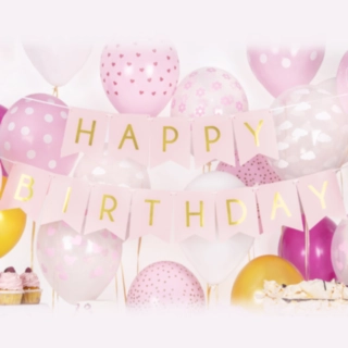 Happy Birthday Viirinauha Vaaleanpunainen