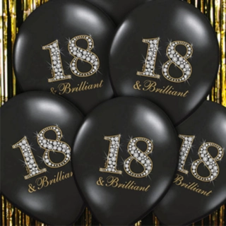 18 & Brilliant Ilmapallot Musta