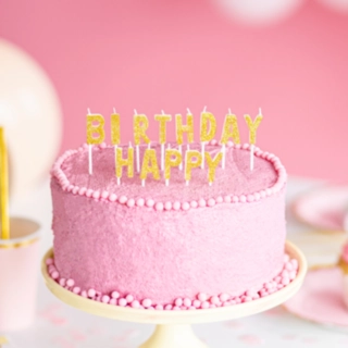 Happy Birthday Kakkukynttilät Glitteri Kulta