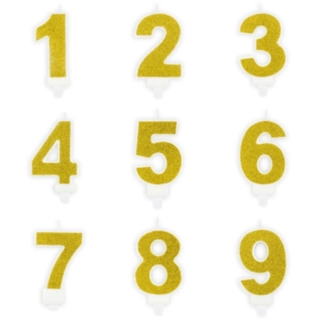Numero Kakkukynttilä Glitter Kulta