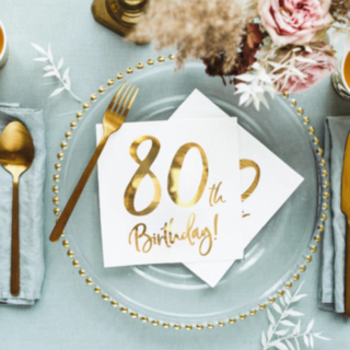 80-vuotissyntymäpäivän servetit