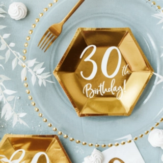 30th Birthday Pahvilautaset Kulta
