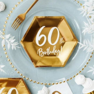 60th Birthday Pahvilautaset Kulta